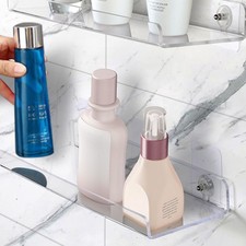 Estante de exhibición de pared autoadhesivo acrílico sin perforaciones baño cocina uso