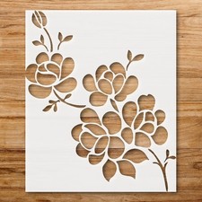 Rose Floral Design Home Decor Reusable Plastic Stencil - StencilAir
