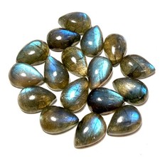 AAA Natural Labradorite Gemstone Pear Cabochon Loose Gemstone 3X5MM - 12X16MM