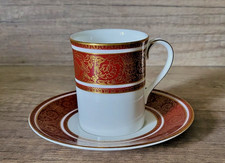 Tasse à Café Porcelaine ROYAL DOULTON Buckingham Motif Rouge Doré Coffee cup