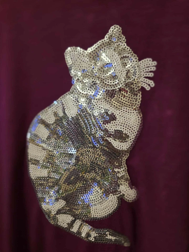 Karen Brooks 3XL Top Mujer Manga Larga con Lindo Adorno Gato. Foto 2 de 3