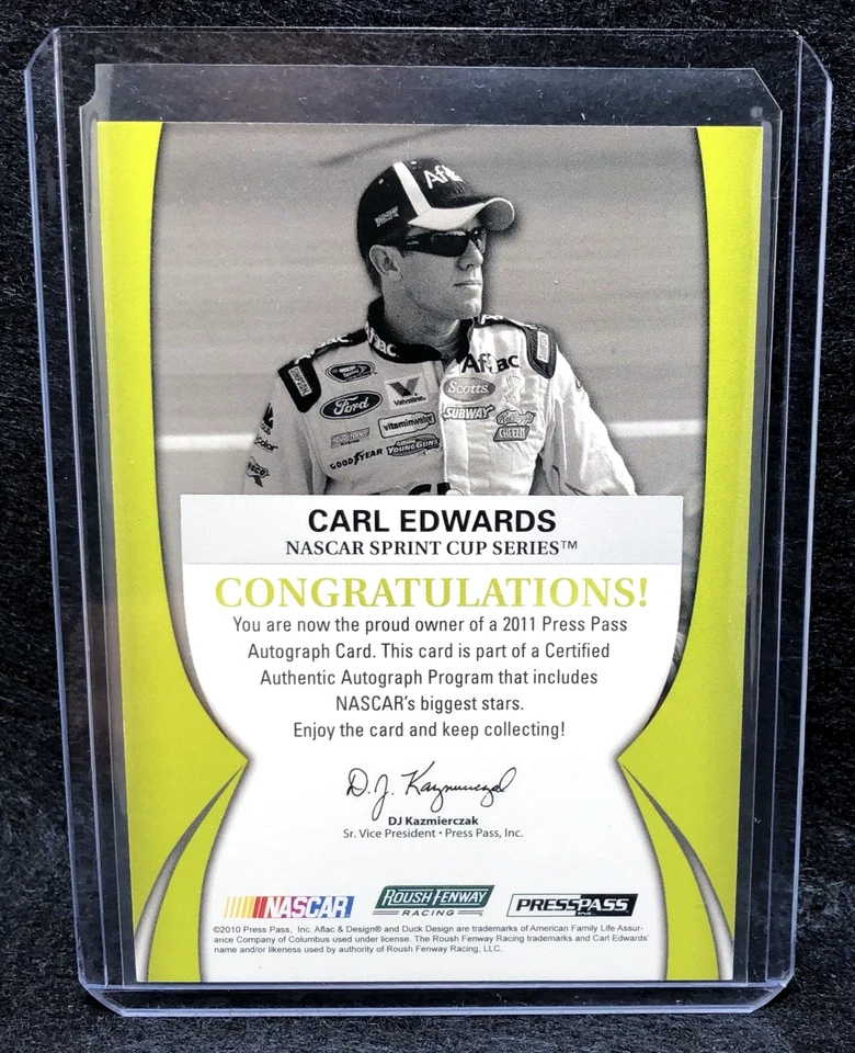 Carl Edwards 2011 Press Pass Racing Autograph #22/25 - Image 2 of 2