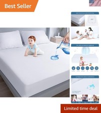 Queen Size Breathable Mattress Protector - Waterproof, Soft Odor-Resistant