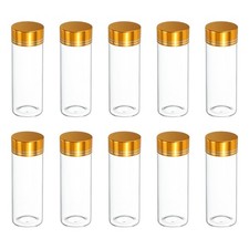 10Pcs Mini Glass Bottles with Lids 40ml Small Clear Glass Jars Vials