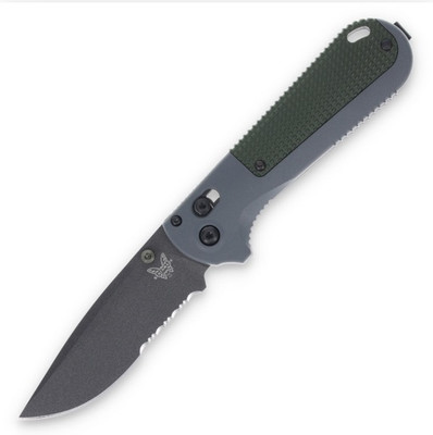 Benchmade Knives Redoubt 430SBK Green/Gray Grivory Black Serrated D2 Steel