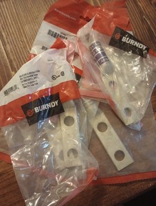 Burndy 4/0,2 Hole,Crimp Lugs(Lot Of 4)