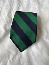 Mark Alexander Silk Tie – Green & Navy Stripes