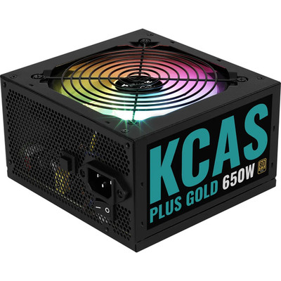 Aerocool KCAS PLUS Gold 650W RGB PSU - ATX 24 PIN; 2x 4+4PIN CPU; 6x SATA; 3x PA