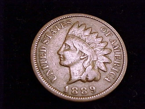 1889 Indian Head Cent, Very Good to Fine Grade