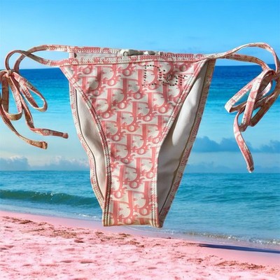 Christian Dior Girly Girl John Galliano Pink Oblique String Bikini
