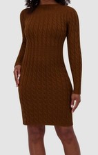 Jessica Howard Women's Brown Long-Sleeve Sweater Dress Size XL