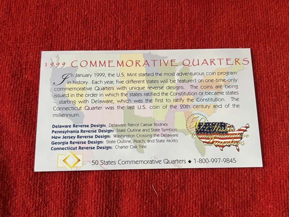 1999 50 States Commemorative Quarters - Denver -Philadelphia-Gold-Platinum Set - Image 4 of 4