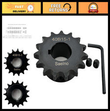 40 Roller Chain Sprocket Type B 1" Bore 15T Hardened Steel Antirust Drive Gear