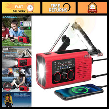 Emergency Weather Radio NOAA Alert, Solar Hand Crank, USB Charge, LED Flashlig
