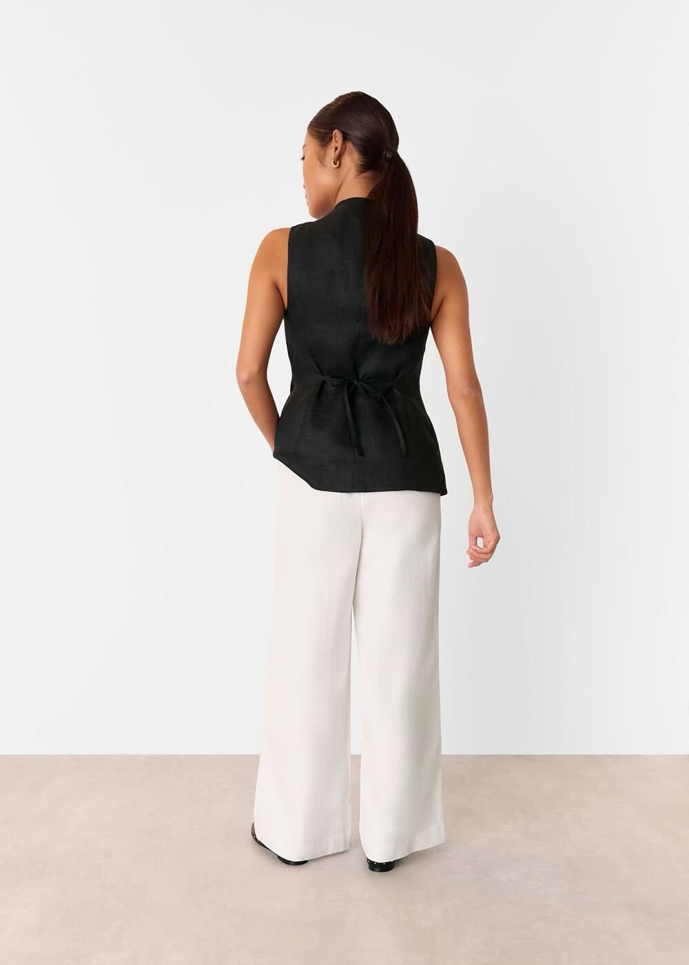 Whistles Petite White Leona Linen Blend Trouser Size 10 RRP £109 New With Tags image 6