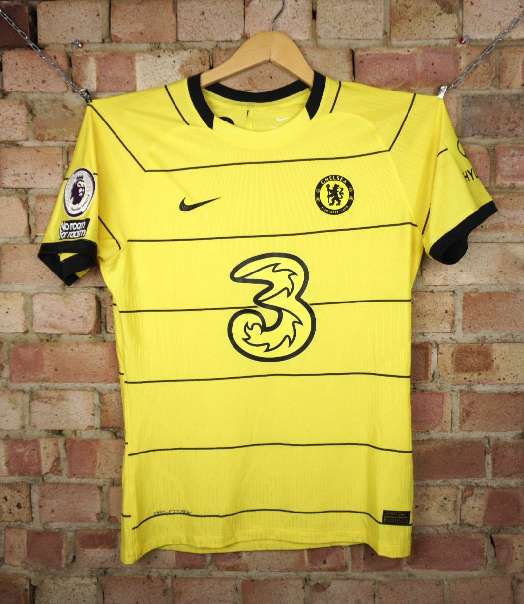 Chelsea FC Nike Dri Fit Adv 2021/2022 Yellow Away Football Shirt Size Mens XL