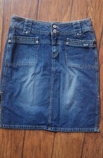 Y2K Vintage Denim Unionbay Skirt Size 9 100 Cotton Blue Jean, Pockets, Slits