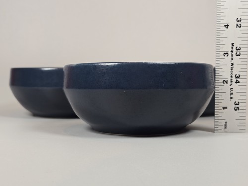 ~NEW~ SET OF 3 Crate & Barrel VISTO Navy Blue Soup Cereal Bowls Portugal - Picture 2 of 6