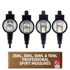 Deluxe Black Round Spirit Measure Bottle Optic Drink Dispenser 25, 35, 50, 70 ml