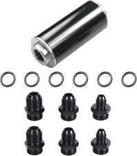 100 Micron Inline Fuel Filter 6an 8an 10an Aluminum Oil Gas Diesel Efi