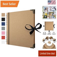 Scrapbook Album 60 Pages 8 x 8 Inch Brown Photo Album Scrap Book
