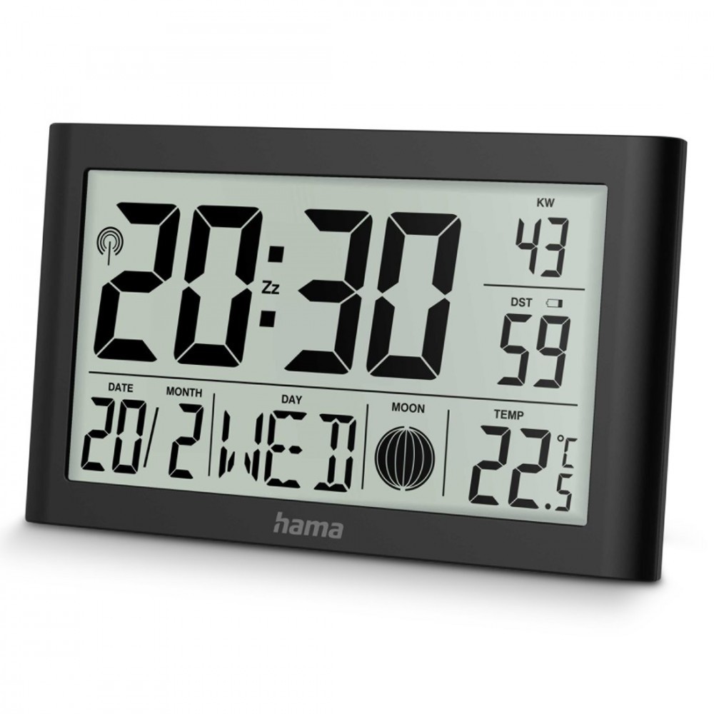 4047443523334 martinique digital wall clock black Hama 12490₽