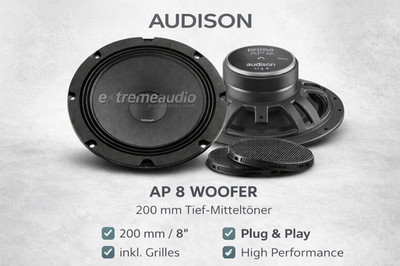 Audison AP 8 - SET WOOFER 200mm + Grill Speaker Woofer 20cm - 1 Pair