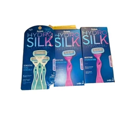 Schick Hydro Silk Sensitive 2 Blade Handle +  Refill Cartridges 4 And 3 Disposab