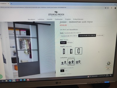 Stahl Loft Schiebetür matt Industrie Design SoftClose Schiebetür Industriedesign