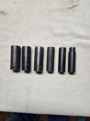 6 MATCO 1/2'' DR 6 POINT SAE IMPACT SOCKETS 15/16, 7/8, 13/16, 11/16, 5/8 & 1/2''