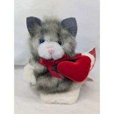 Russ Itty Bitty Love Cat Plush Gray Kitten Heart 4 Inch Stuffed Animal Toy