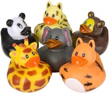 Animal Safari Zoo Rubber Duck Toy Duckies for Kids, Bath Birthday Baby Showers