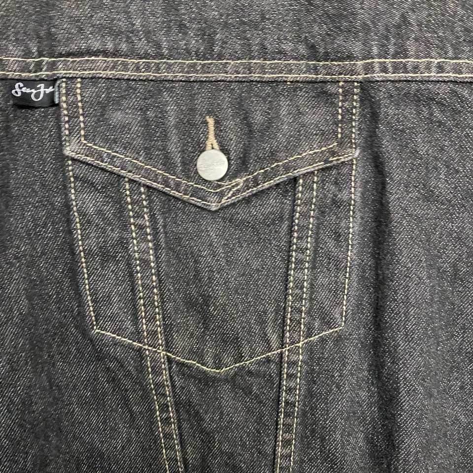 Chaqueta de mezclilla negra para hombre Sean John 3x Foto 4 de 4