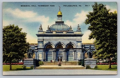 Memorial Hall Fairmount Park Philadelphia PA Vintage Linen Postcard PH-7