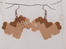 Handmade Pearler Bead Brown Horse Earrings For Women Girls Jewelry Accessories