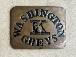 CIVIL WAR CONFEDERATE  WASHINGTON GREYS BELT BUCKLE. EARLY REPRODUCTION