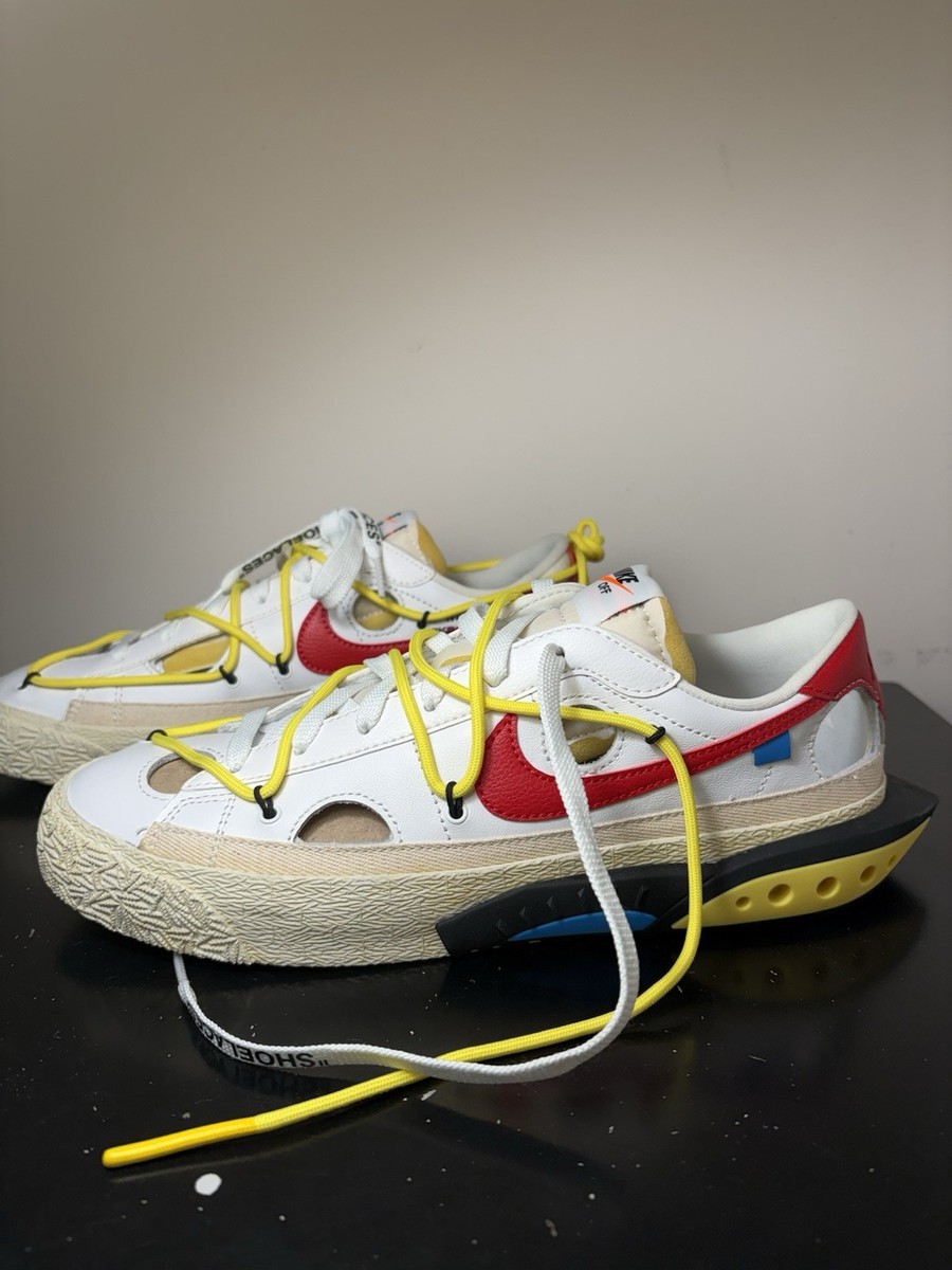 Off White x Nike Blazer Low White University Red Size 9 Brand New