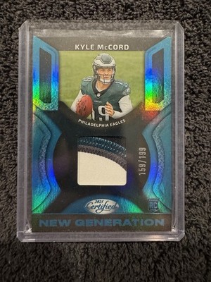 2025 Panini Certified New Gen 4 Color Patch Kyle McCord /199 #NGJ-KMD Eagles RC