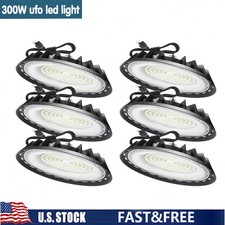 6Pack 300W Led UFO High Bay Light Warehouse Commercial Industrial Led Shop Light