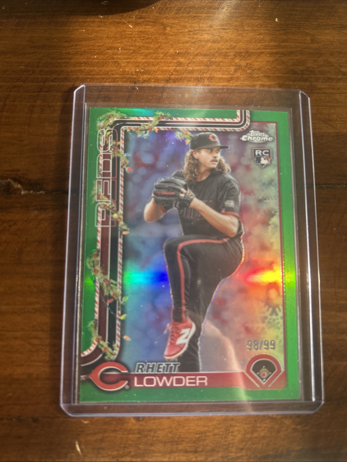 2025 Topps Chrome - Rhett Lowder #147 Green Refractor /99 (RC)