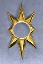 VINTAGE  MCM  STARBURST  DOOR  LOCK PLATE  ESCUTCHEON  MID CENTURY MODERN
