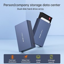 Acasis Dual Bay 2,5 Zoll USB-C auf SATA HDD S...
