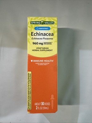 New Spring Valley Echinacea Liquid Extract 960mg Immune Health 2oz 30 Doses