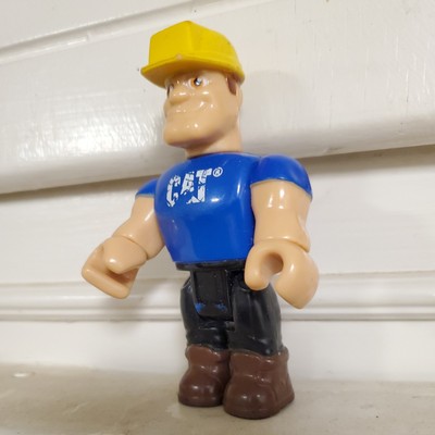 Mega Bloks CAT Construction Articulated Worker Crew man Blue Shirt blocks figure