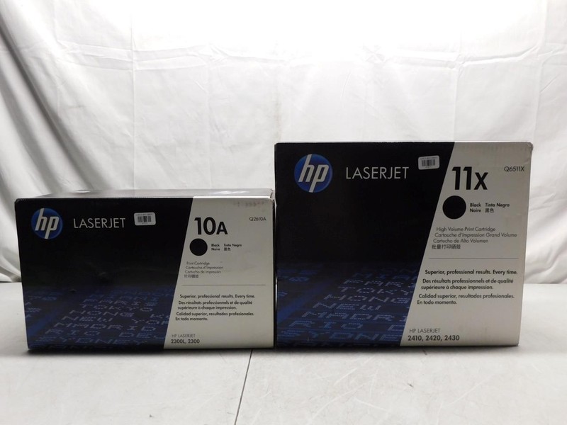 Lot of 2 New HP 10A & 11x Black Toner Cartridges #37 (LVRC-47717,47671)