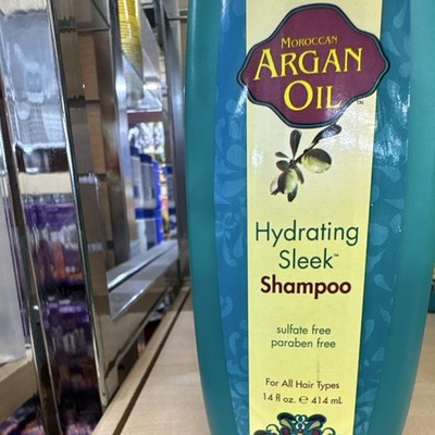 Moroccan Argan Oil Hydrating Sleek Shampoo Sulfate-Free Paraben-Free 14 fl oz