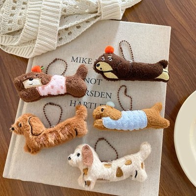 Dachshund Plush Keychains Cute Dog Charm Bag Pendant Decors For Bags And Keys