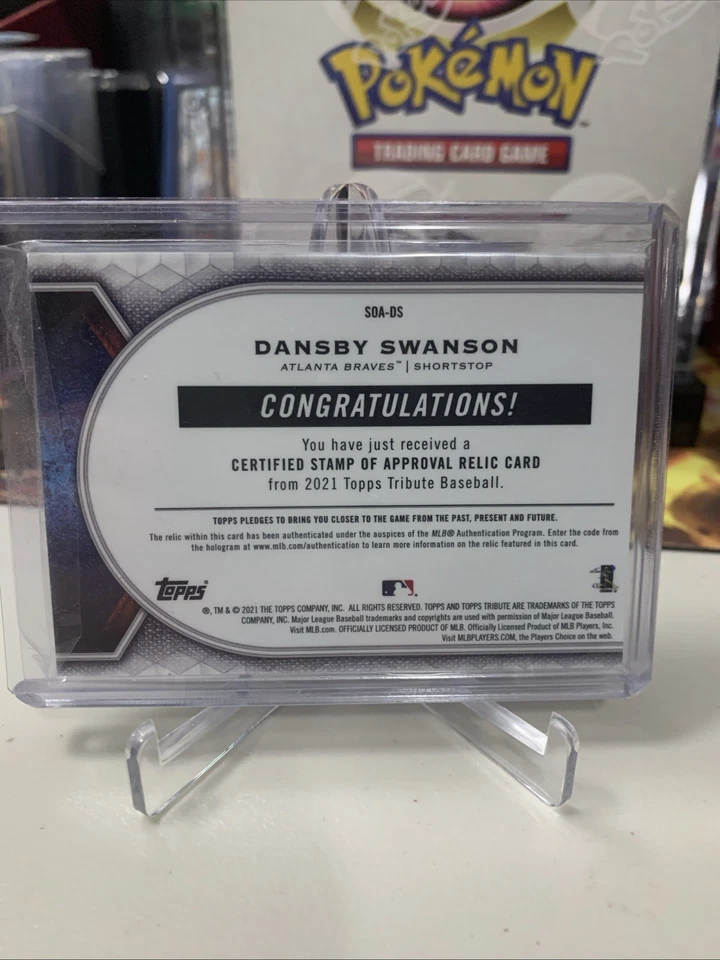 Dansby Swanson 2021 Topps Tribute Game Used Memorabilia /150 Braves Cubs NLDS - Image 4 of 4