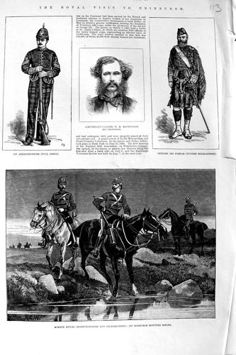 Original Old Antique Print 1881 Roxburgh Siers Macdonalds Forfar Aberdeenshire