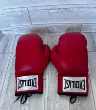 Everlast Red Lace-Up Boxing Gloves Vintage Training Sparring Adult Pair